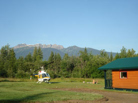 Helicopter at Canadian Country Cabins